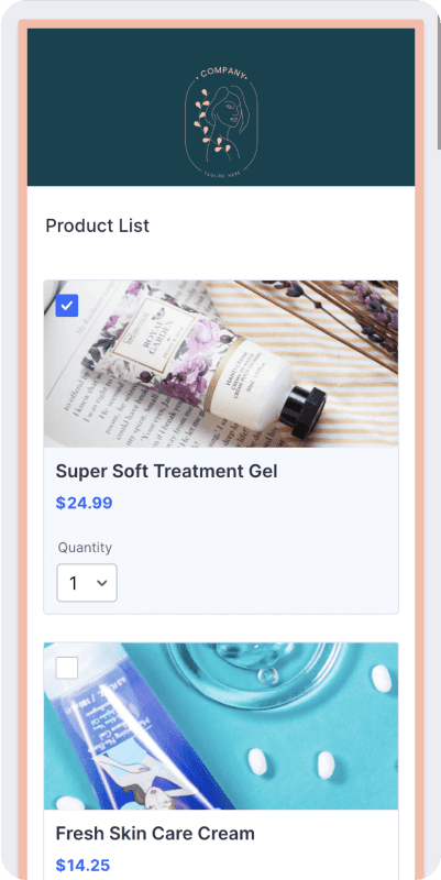 Beauty Products Order Form