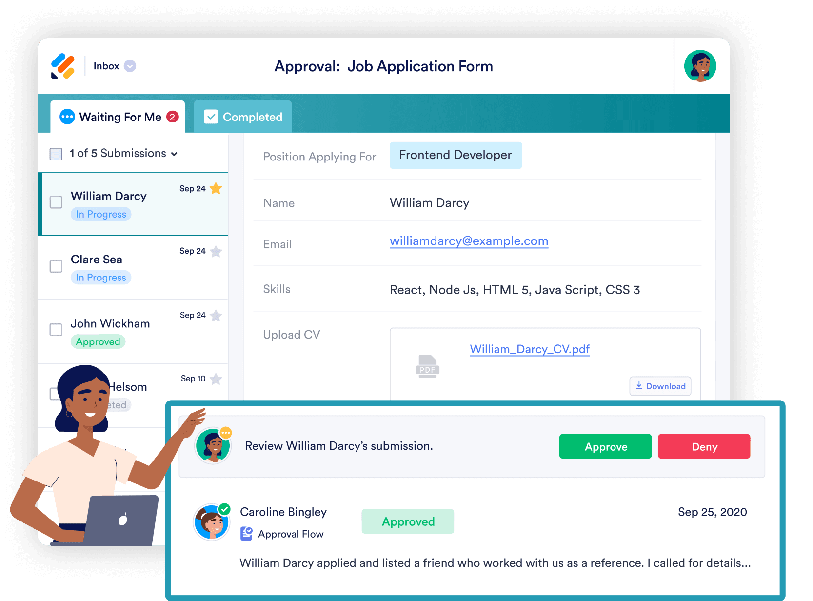 Respond to submissions fast mobile